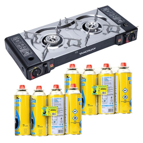 Portable double burner - 2, gas
