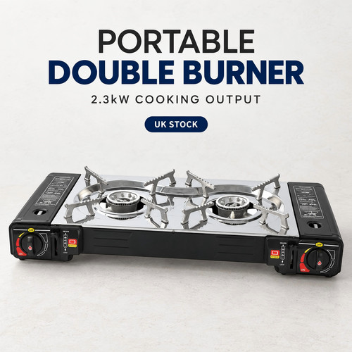 Portable double burner - burner, butane
